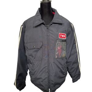 TWA Airport Airlines L Employee Uniform Ramp Crew Jacket VTG Personalized Flying